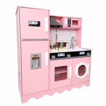 Product image of ხის სათამაშო სამზარეულო ბავშვებისთვის – Montessori Kitchen სარეცხი მანქანით, მიკროტალღურით, განათებითა და ხმოვანი ეფექტებით