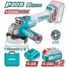 Product image of TOTAL 20V 115მმ 1000W უსადენო კუთხის სახეხი მანქანა