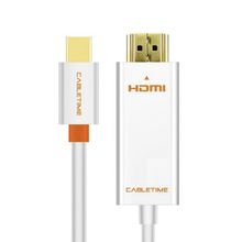 Product image of CABLETIME CT-AV588-03G-W1 CABLETIME Mini DP To HDMI  Cable, Mini DP Male To HDMI  Male , Support Full HD(1920*1080p)/60HZ, Gold Plated
