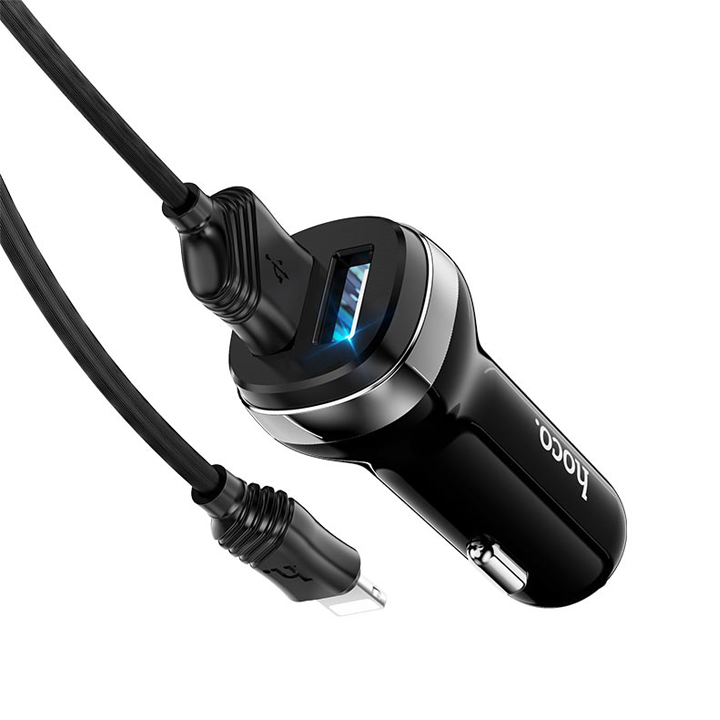 🎁 Hoco Z40 car charger with iphone cable მანქანის დამტენი + ტელეფონის