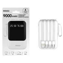 Product image of 9000mAh Mini Power Bank with 4 Cables C108 White პორტატული დამტენი