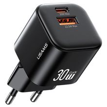Product image of USAMS CC263 – GaN Mini 30W Dual Port USB-C + USB-A Charger ადაპტერი