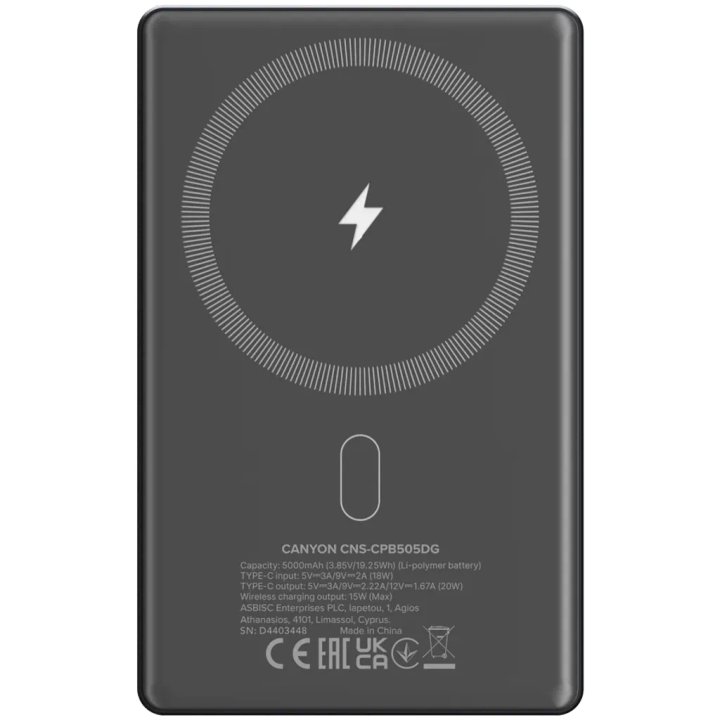 canyon-power-bank-oncharge-505-slim-magsafe-5000mah-pd20w-dark-grey-usadeno-damteni-photo-4