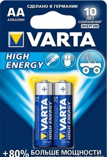 Product image of ელემენტი VARTA Alkaline High Energy AA 1.5 V 2 ც