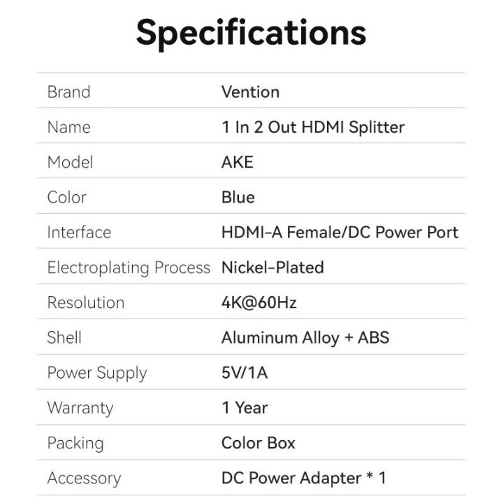 vention-akel0-eu-1-in-2-out-hdmi-splitter-blue-aluminum-alloy-type-eu-standard-4k60hz-photo-4