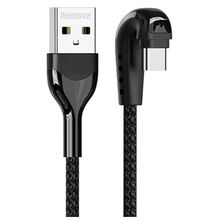 Product image of REMAX  Heymanba II 2.1A Zinc Alloy Braided Gaming Data Cable (180° elbow) RC-177a 1M type-c- Black