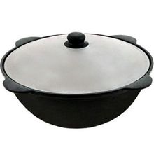 Product image of DAVR METALL (27 სმ, 3.5 ლ) თუჯის ტაფა კაზანისთვის ალუმინის თავსახურით