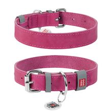 Product image of COLLAR ძაღლის საყელო ტყავის - ვარდისფერი ზომა: 30-39სმ 20მმ
