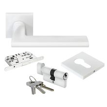 Product image of Morelli სახელურის კომპლექტი ცილინდრი გასაღები/გადამკეტზე "Kaffee" DIY MH-50-S6-KH W white