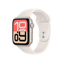 Product image of Apple Watch SE 3 GPS 44mm Starlight Aluminium Case With Starlight Sport Band MEHG4 S/M სმარტ საათი