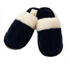 Product image of ოთახის ჩუსტი ნატურალური შალის new ინდიგო ლურჯი