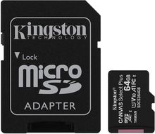 Product image of Flash Card/ Kingston 64GB microSDXC Canvas Select Plus 100R A1 C10 Card + Adapter