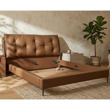 Product image of Design Ornament Bed 6600 საწოლი ცვალებადი საზურგით ნატურალურ ტყავში
