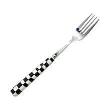 Product image of ჩანგალი/Black & White Checkerboard Stainless Steel Fork with Ceramic Handle