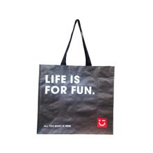 Product image of Miniso Series Square Woven Shopping Bag (L)(Black) საყიდლების ჩანთა