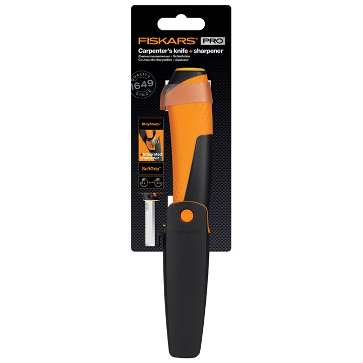 FISKARS Carpenter's knife with sharpener დანა Extra.ge 372969