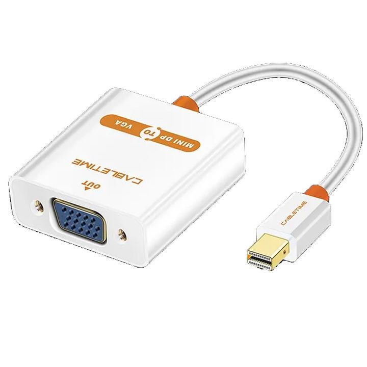 cabletime-ct-av588-05g-w18-cabletime-mini-displayport-to-vga-cable-mini-dp-male-to-vgasvga-male-support-full-hd-19201080p-gold-plated-white