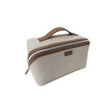 Product image of Colorblock Series Prism Large Capacity Cosmatic Bag with Handle(Brown) კოსმეტიკის ჩანთა