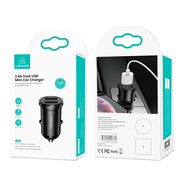 manqanis-damteni-usams-us-cc114-c20-mini-car-charger-photo-2